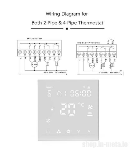 Thermostat HY607AC Wi-Fi Fan/Coil