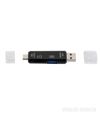 Card Reader 5 in 1 USB 3.0 USB-C, USB, Micro USB, SD, TF Memory Card Reader OTG Adapter