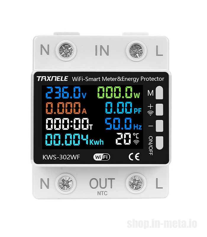 KWS-302WF TUYA WiFi Smart Power Meter Over Under Voltage Protection metamart shop.in-meta.io