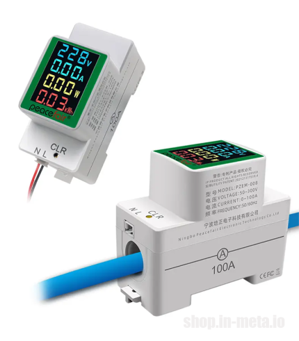 AC Monitor 4IN1 Din Rail Single Phase Electric Energy Frequency Meter metamart shop.in-meta.io