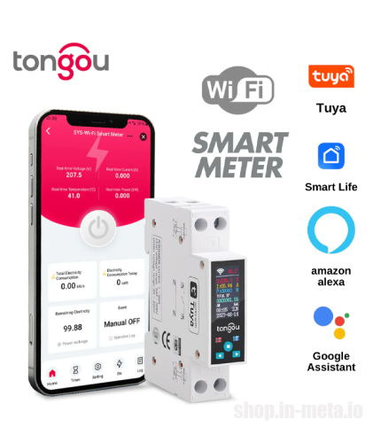 TONGOU AC 1P TUYA WiFi TO-Q-SYS Electricity meter metamart shop.in-meta.io